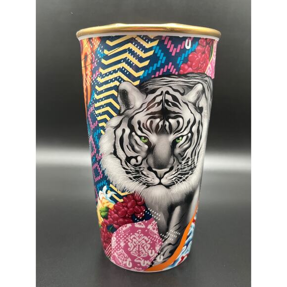 Starbucks Tristan Eaton Tiger Ceramic Travel Mug Limited Vibrant Graphic Color - Picture 1 of 7